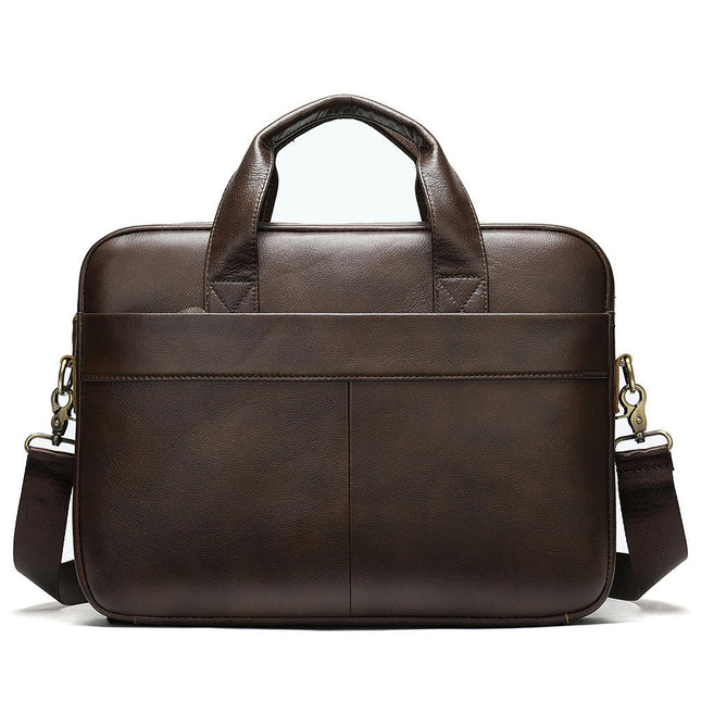 Genuine Leather Briefcase For Men Vintage Cowhide Computer Handbag Business Bag Shoulder Bags