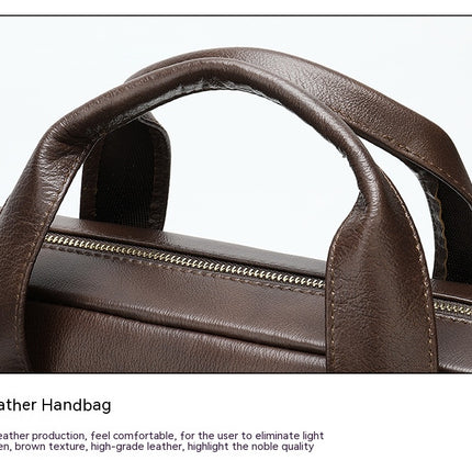 Genuine Leather Briefcase For Men Vintage Cowhide Computer Handbag Business Bag Shoulder Bags