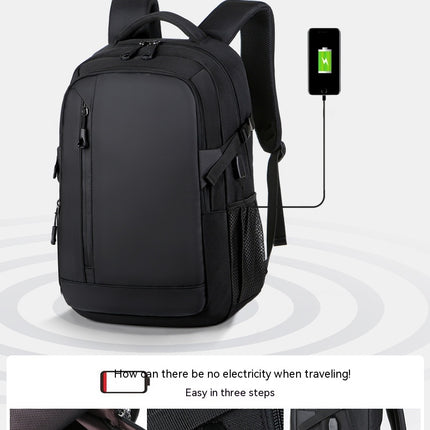 Herren-Rucksack, Business-Reisetasche, einfacher Computer-Rucksack mit USB-Ladeanschluss