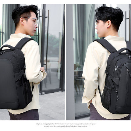 Herren-Rucksack, Business-Reisetasche, einfacher Computer-Rucksack mit USB-Ladeanschluss