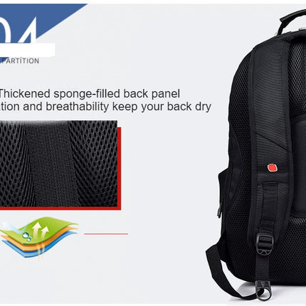 Men's Computer Backpack Oxford Cloth Large Capacity Travel Backpack with USB Charging Port