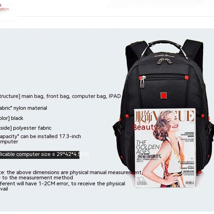 Men's Computer Backpack Oxford Cloth Large Capacity Travel Backpack with USB Charging Port