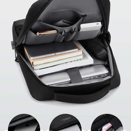 Sac à dos pour hommes sac d'étudiant sac à dos d'ordinateur étanche de grande capacité avec Port de chargement USB