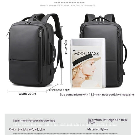 Backpack Men's Business Backpack with USB Charging Computer Bag Business Travel Handbag