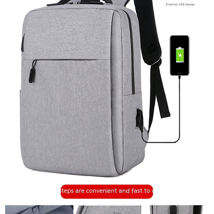 Nylon-Laptop-Rucksack, hohe Kapazität, Rucksack für Herren, mit USB-Ladeanschluss, Business-Rucksack