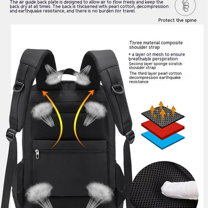 Backpack Men's With USB Backpack Outdoor Backpack Large Capacity Waterproof Business Bag
