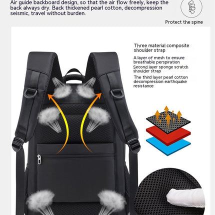 Sac à dos de voyage extra large pour ordinateur portable pour hommes, sac à dos d'affaires résistant à l'eau avec port de chargement USB