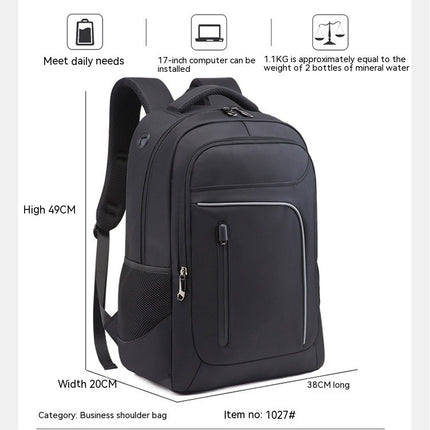 Sac à dos de voyage extra large pour ordinateur portable pour hommes, sac à dos d'affaires résistant à l'eau avec port de chargement USB