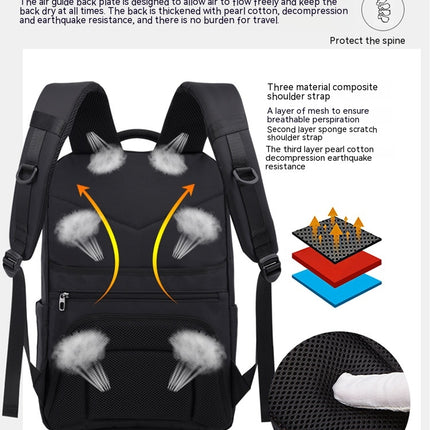 Oxford Cloth Backpack Men's Backpack Large Capacity Laptop Backpack With USB Charging Port