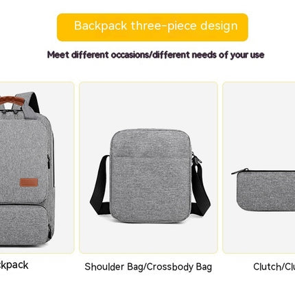 Three Piece Bbackpack Laptop Backpack Business Men's Backpack Large Capacity Backpack