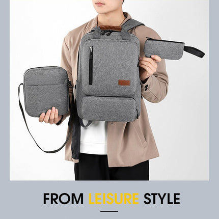 Three Piece Bbackpack Laptop Backpack Business Men's Backpack Large Capacity Backpack