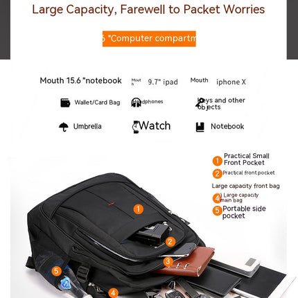 Large Travel Laptop Backpack for Men Water Resistant Big Business Laptop Bookbags