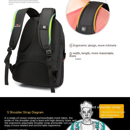 Men Backpack, Laptop Backpack Large Bookbag Rucksack with USB Charging Port Casual Daypack