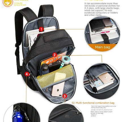 Men Backpack, Laptop Backpack Large Bookbag Rucksack with USB Charging Port Casual Daypack