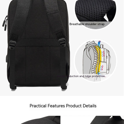 Laptop Backpack for Business Office, Travel Commuter Backpack with USB Charging Port