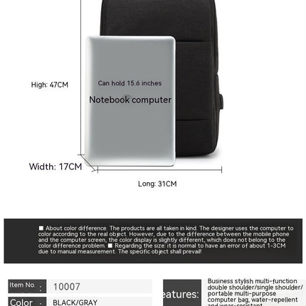 Laptop Backpack for Business Office, Travel Commuter Backpack with USB Charging Port