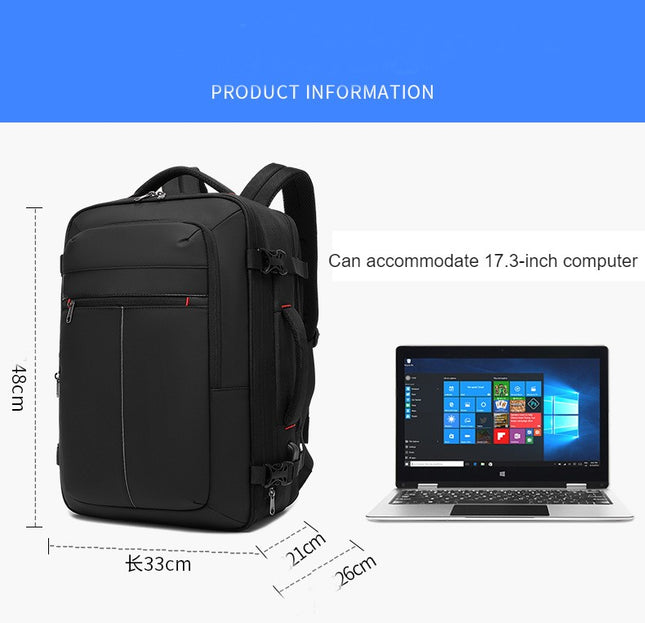 Business Backpack Large Capacity Expansion Backpack Men's Laptop Backpack With USB