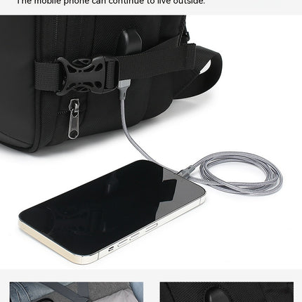 Business-Rucksack, großer Kapazitäts-Erweiterungsrucksack, Herren-Laptop-Rucksack mit USB