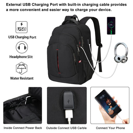 Herren-Rucksack, Geschäftsreise-Rucksack, multifunktionale Laptop-Tasche mit USB-Ladeanschluss
