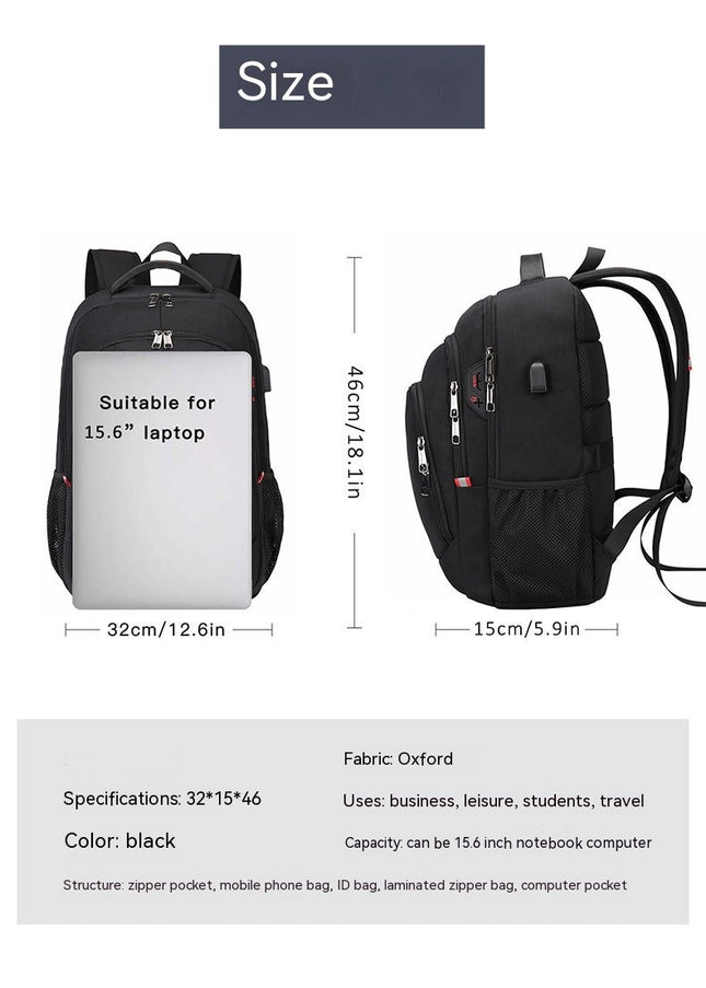 Herren-Rucksack, Geschäftsreise-Rucksack, multifunktionale Laptop-Tasche mit USB-Ladeanschluss