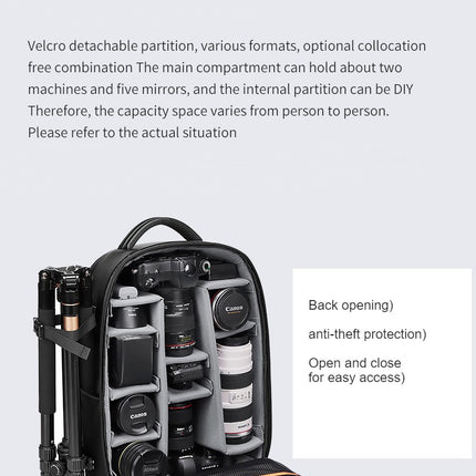 Kamerarucksack, Anti-Diebstahl-SLR-Kameratasche, wasserabweisender Rucksack, Laptop-Rucksack