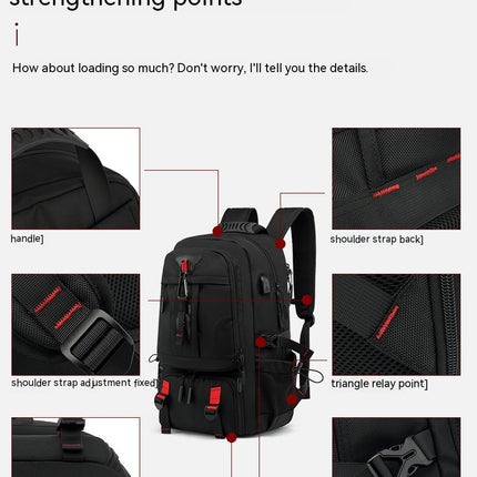 Men's Travel Backpack Outdoor Mountaineering Backpack Large Capacity Backpack Student School Bag