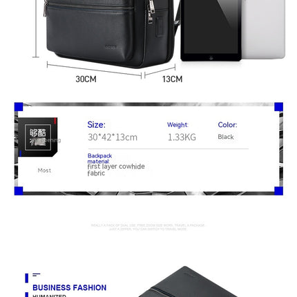 Genuine Leather Backpack Business Computer Bag Large Capacity Backpack Men's Backpack