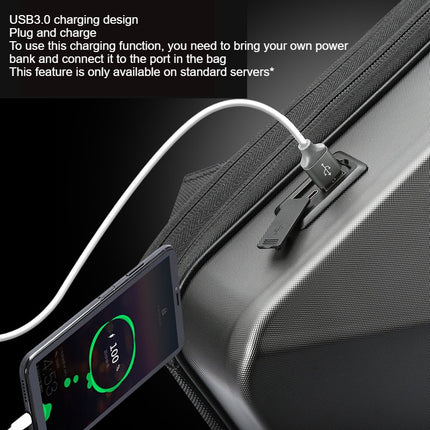Hartschalen-Laptop-Rucksack, Business-Rucksack für Herren, mit wasserdichter USB-Tasche, Herren-Rucksack