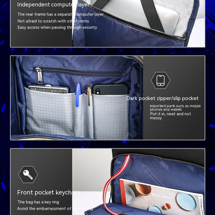 Nylon Backpack Multifunctional Backpack Men's Computer Backpack with USB Charging Port