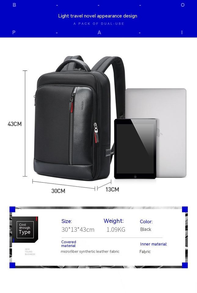 Nylon Backpack Multifunctional Backpack Men's Computer Backpack with USB Charging Port