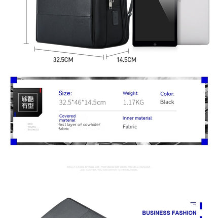 Men's Business Backpack Multifunctional USB Backpack Large Capacity Computer Backpack