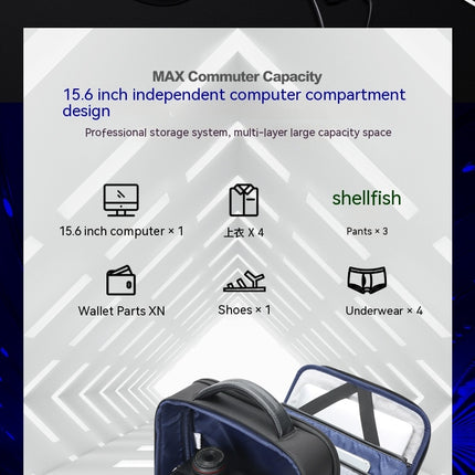 Men's Business Backpack Multifunctional USB Backpack Large Capacity Computer Backpack
