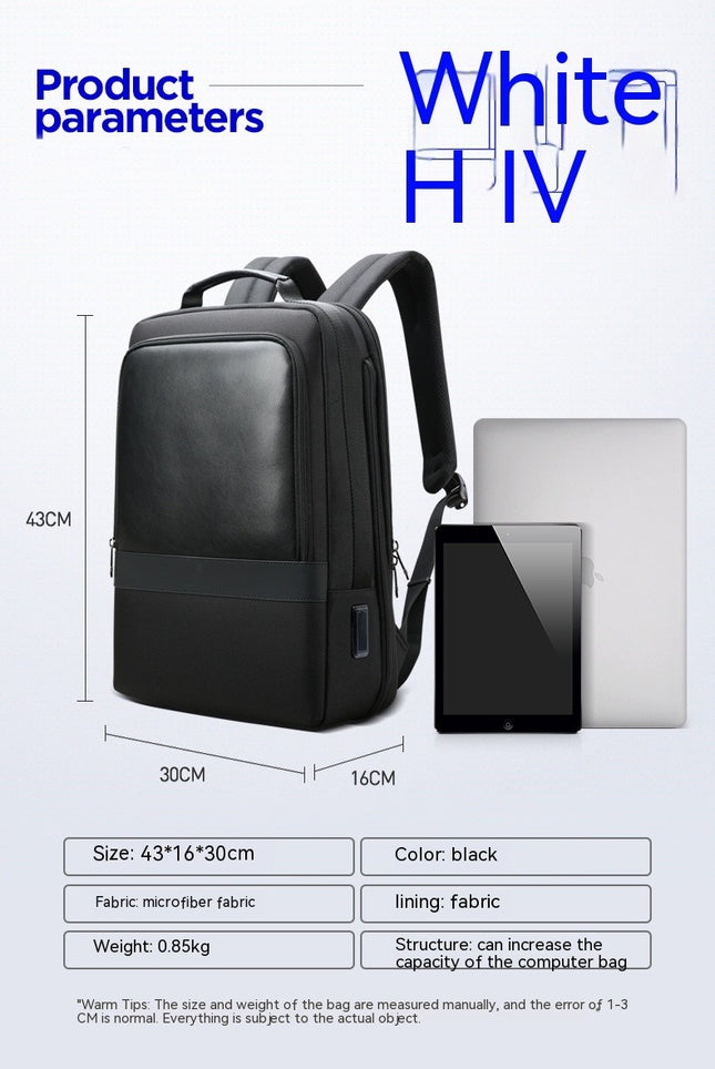 Business Laptop Backpack Travel Rucksack with USB Charging Port, Water-Resistant Men Backpack