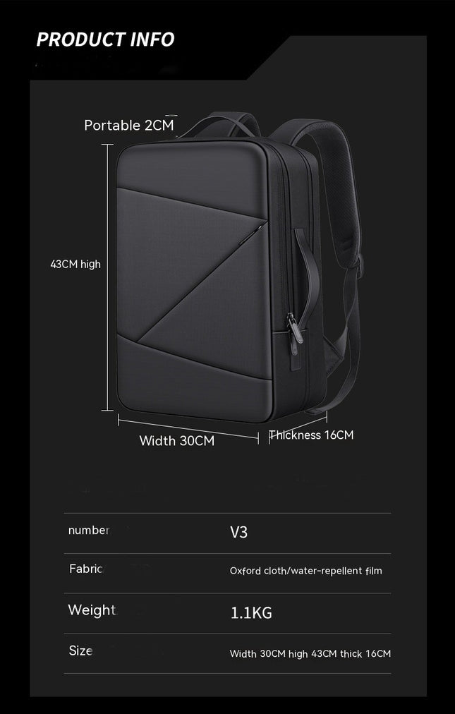 Laptop Backpack, High-Capacity Backpack for Men USB Charging Port Waterproof Backpack