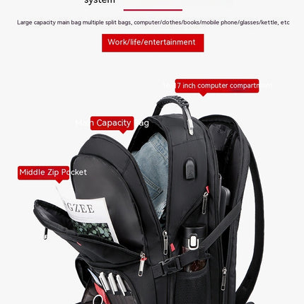 Rucksack Herren USB Multifunktionsrucksack Herren Wasserdicht Computertasche Notebooktasche