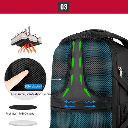 Rucksack Herren USB Multifunktionsrucksack Herren Wasserdicht Computertasche Notebooktasche