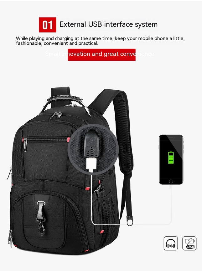 Backpack Men's USB Multifunctional Backpack Men's Waterproof Computer Bag Notebook Bag