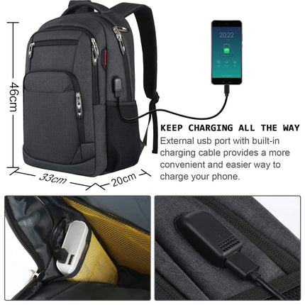 Laptop-Rucksack für Herren, leicht, Büchertasche, College-Rucksäcke, wasserdicht, lässiger Tagesrucksack