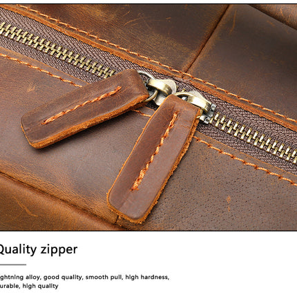 Men's Backpack Men's Vintage Genuine Leather Backpack for Laptop Large Capacity Travel Bag
