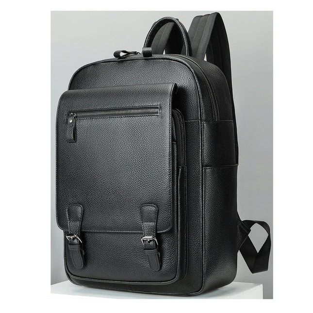 Herren-Rucksack, echtes Leder, Laptop-Rucksack für Herren, Büchertasche, Rucksack für Geschäftsreisen