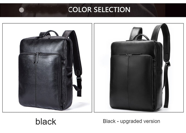 Genuine Leather Backpack Large Capacity Men's Backpack Casual Computer Rucksack
