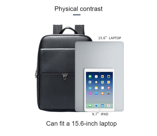 Backpack for Men Genuine Leather Laptop Large Business Travel Computer Vintage Shoulder Bags