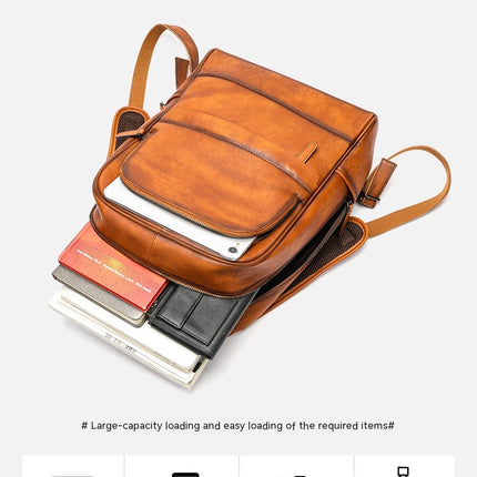 Genuine Leather Backpack for Men Laptop Backpack Large Business Travel Bag Shoulder Bags