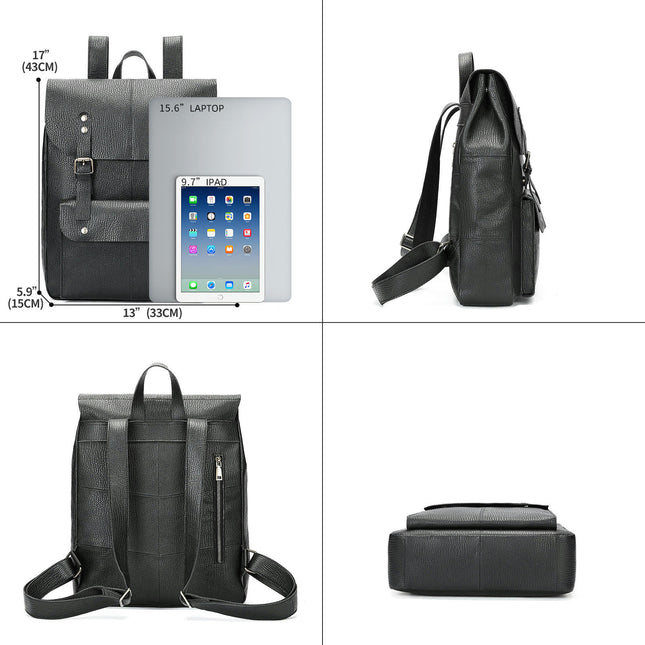 Genuine Leather Backpack Men's Backpack Computer Bag Business Travel Bag Simple Backpack