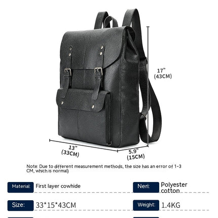 Echtes Leder Rucksack Herren Rucksack Computertasche Business Reisetasche Einfacher Rucksack