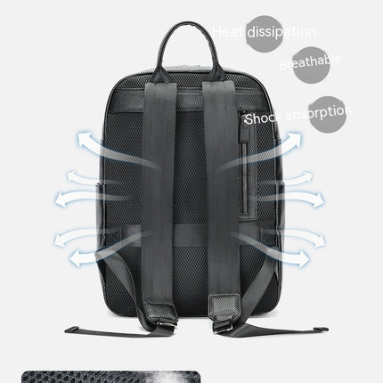 Genuine Leather Backpack Men's Large Capacity Backpack Computer Backpack Business Travel Backpack