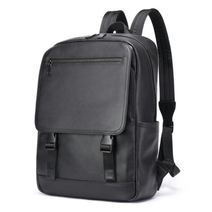Laptop-Rucksack, Herren-Rucksack aus echtem Leder, wasserdichter Rucksack für Freizeitreisen