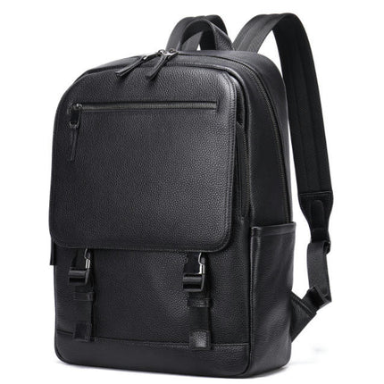 Laptop-Rucksack, Herren-Rucksack aus echtem Leder, wasserdichter Rucksack für Freizeitreisen