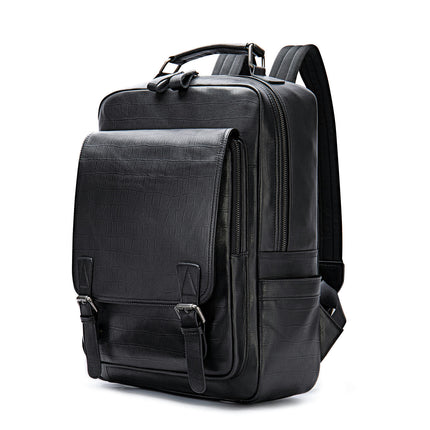 Laptop-Rucksack, Herren-Rucksack aus echtem Leder, wasserdichter Rucksack für Freizeitreisen
