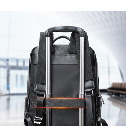 Sac à dos d'affaires sac à dos de grande capacité sac à dos pour ordinateur portable en cuir véritable